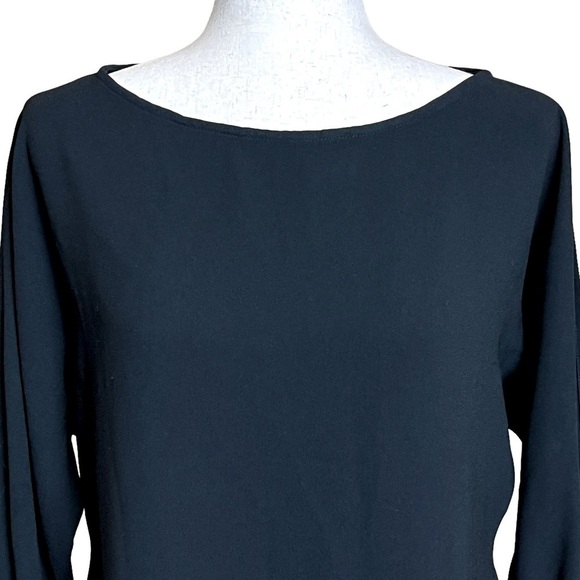 Rickie Freeman Teri Jon Slit Sleeve Sequin Cuff Knee Length Dress Black 6 #1010 - Picture 5 of 10